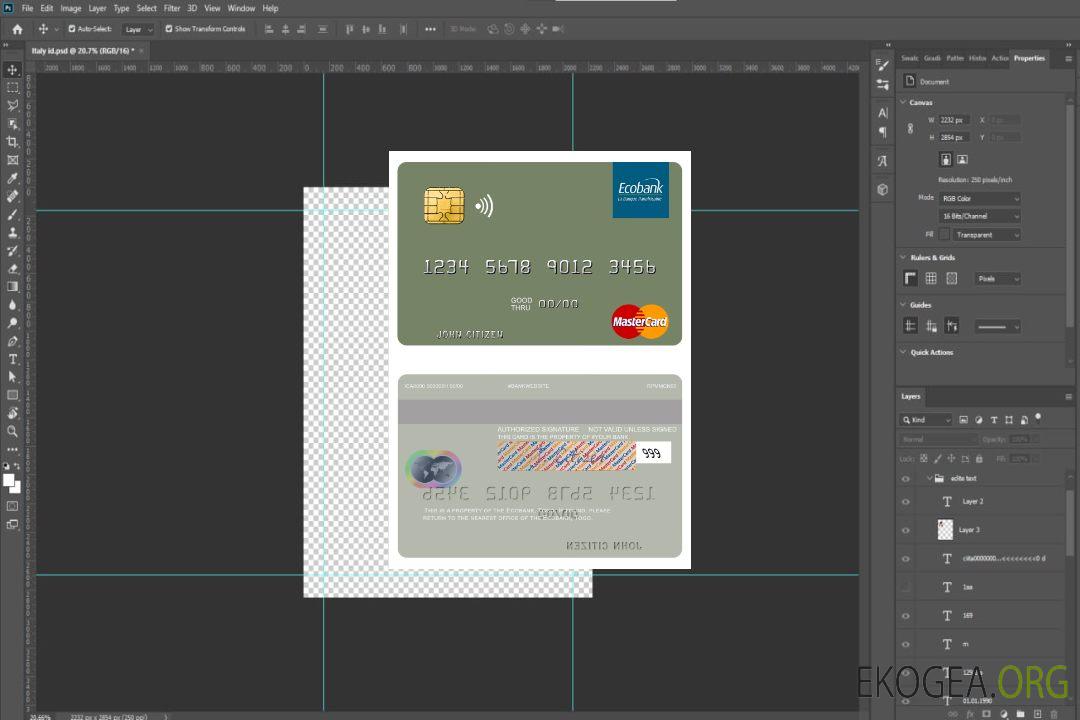 Carte Mastercard Ecobank du Togo template Carte Mastercard Ecobank du Togo template